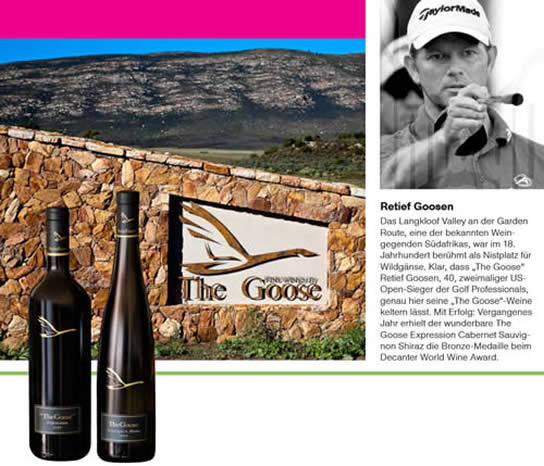 Goosen Wine - article in Lufthansa Exclusive magazine